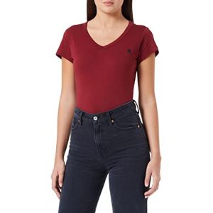G-Star Raw RAW Haut Eyben Slim V-Neck Femme,Rouge (bright russet D21314-4107-9819), XS