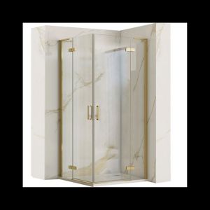 R&eacute;a Cabine de douche hugo double brush gold 80x80