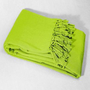 Douceur D'intérieur - Plaid Jeté de Fauteuil 150x150cm Lana Anis