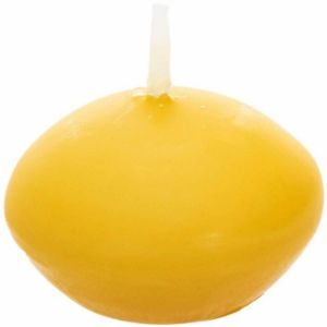 Ruedelafete Set de 6 bougies FLOTTANTES, Jaune Moutarde