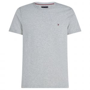 Tommy Hilfiger T-shirt slim drapeau brodé en coton bio Gris - Couleur Gris - Taille XL