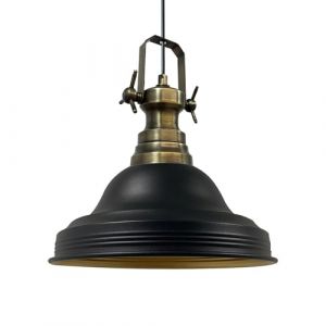 Bamyum - Ulmete Lustre Suspendu Simple Noir Pour Salon, Bureau, Hôtel, Restaurant, Design Vintage