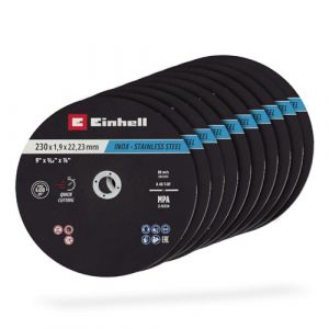 Einhell Original Disques &agrave; tron&ccedil;onner pour le m&eacute;tal, 10 pi&egrave;ces, &Oslash; 230 mm (tron&ccedil;onnage rapide, traitement du m&eacute;tal, coupe l&eacute;g&egrave;re, certifi&eacute;s MPA, ind&eacute;pendants de la marque)