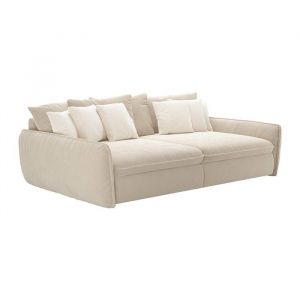 Canap&eacute; 4 places confort assise profonde en tissu chenille taupe GIANOLA de Maison C&eacute;phy