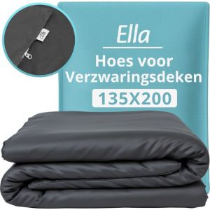 Ella Housse pour la couverture d'aggravation d' 135 x 200 CM - 7 KG & 9 KG - Housse en 100% coton biologique - Anthracite