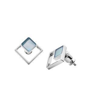 Image de SKAGEN Boucles d'oreilles en Acier Gris et Nacre Blanc