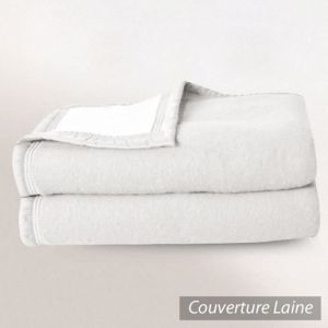 Linnea Couverture laine vierge volta woolmark 240x300 cm - Blanc Naturel