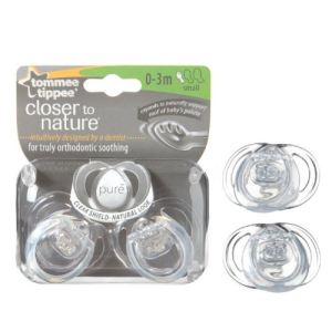 Image de Tommee tippee 43320060 - 2 sucettes Pure en silicone (0-3 mois)