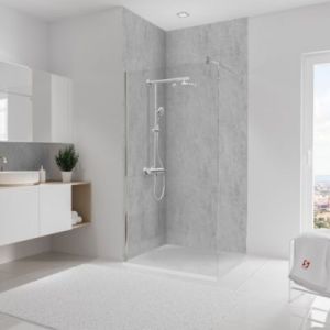 Schulte-ufer Panneau mural Pierre gris clair, revêtement pour douche et salle de bain, DécoDesign softtouch Lot de 2 panneaux muraux 100 x 255 cm