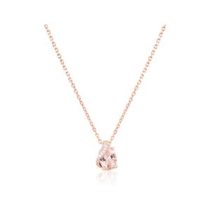 Cleor Collier pour femme en Argent 925/1000 serti de morganite - 0.002 g - taille : 425CM - Z0161985