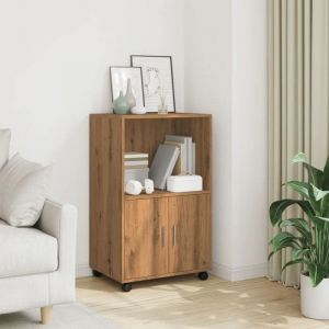VidaXL Armoire à roulettes chêne artisanal 55x40x91 cm bois ingénierie Oak