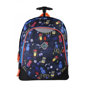 Sac à dos à roulettes recyclé robot bodypack 2 compartiments garçon primaire