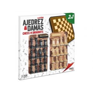 Cayro Plateau En Bois 40x40 Cm. Jeu D'échecs-Jeu De Dames 094