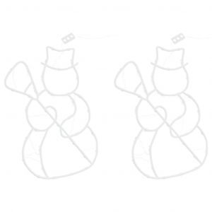 VidaXL Lumières de Noël silhouette de bonhomme de neige 2 pcs 35 LED