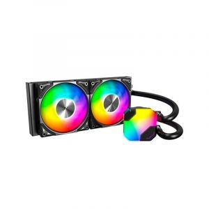 Refroidissement liquide Montech HyperFlow ARGB 240 mm avec 2 ventilateurs, 3 100 tr/min, noir aRGB