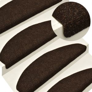VidaXL Tapis autoadh?sifs de marches 10pcs Marron 56x17x3cm Aiguillet?