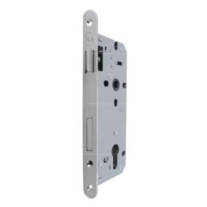 Serrure à Enfiler Portes en Bois avec Avant Bord Rond, entrée 40 mm, entraxe 85 mm