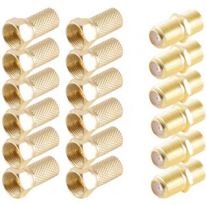 Shiverpeaks BS15-300014 Set connecteur f doré Connexions: Fiche mâle f, Prise femelle f, Fiche mâle f Diamètre de câble