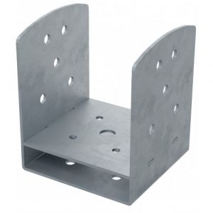 Support de poteaux 90x90 mm en U pour vis de fondation SPIRAL livr&eacute; avec vis centrale 16x50 mm + rondelles - FIBERDECK