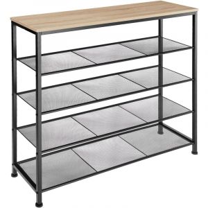 TecTake Étagère à chaussures Sheffield - Étagère à chaussures avec étagères grillagées, rangement pour chaussures, organisateur pour chaussures - bois clair