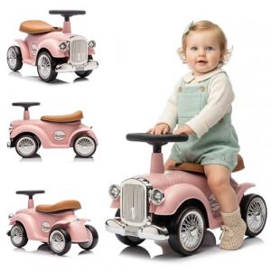 Sun Baby Porteur Enfants Voiture &agrave; Pousser Retro Rose