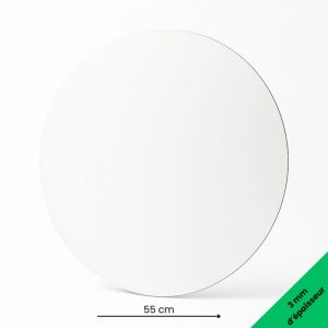 Signaletique.biz France - Panneau rond aluminium composite blanc diam&egrave;tre 550 mm &ndash; &Eacute;paisseur 3 mm &ndash; Usage d&eacute;co ou pro, int&eacute;rieur/ext&eacute;rieur