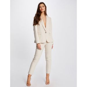 Morgan Pantalon cigarette 7/8&egrave;me ivoire femme - Couleur IVOIRE - Taille 40