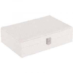 Atmosphera Créateur D'intérieur - Boîte à bijou Loe bouclette blanc 28x19cm