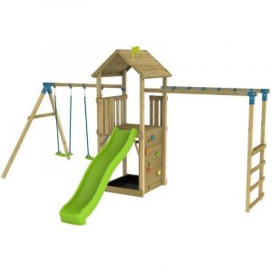 TP Toys Aire de jeux TAMARIN SKYWOOD pont de singe - balan&ccedil;oire - toboggan - bois FSC