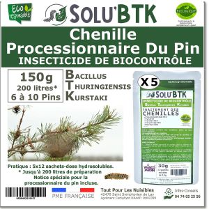 Tout Pour Les Nuisibles - SoluBTK Anti-Chenilles Processionnaires du Pin 150 g