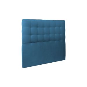 Tete de lit Capitonnée Velours Bleu L 200 cm - Ep 10 cm rembourré