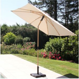 Ozalide Rubis - Parasol droit &Oslash;2,4m - effet bois - Lin
