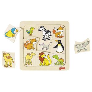 Goki 56724 - Puzzle Où est mon petit ? 9 éléments