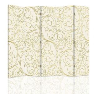 Feeby Paravent d'intérieur 5 parties Ecran décoratif deux faces imprimée, Motif beige 180x150 cm