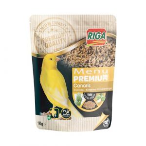 Riga Menu Premium pour Canaris - Mélange de Graines, Céréales Et Fruits - Riches en Vitamines Et Minéraux - Élaboré par des Vétérinaires - 1 kg