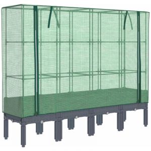 VidaXL Jardini&egrave;re sur&eacute;lev&eacute;e avec housse aspect rotin 160x40x140 cm