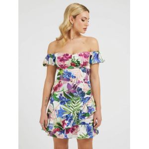 Image de Guess Robe &eacute;paules d&eacute;nud&eacute;es Multicolore - Couleur Multicolore - Taille XS