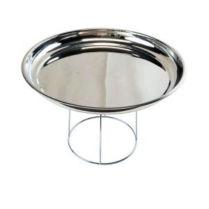 Fackelmann 9908750 Lot De 2 Ustensiles De Cuisine Spécial Fruits De Mer, Plateau Et Support Pour Plateau, Plateau Pour Fruits De Mer, Support Et Plateau De Fruits De Mer, Chromé, Inox, 34,7 Cm