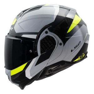 Ls2 Casque Moto Modulable ADVANT II Triple Light Grey H-V Yellow, XXL