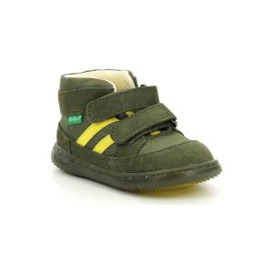 Kickers Garçon Unisex Kinder KICKBUBBLOKRO Bottine, Kaki Jaune, 19 EU