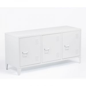 Meuble TV avec casier en acier Pohpli SKLUM Blanc Gardenia