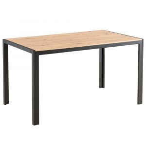 Oviala Table à manger rectangulaire en MDF noir