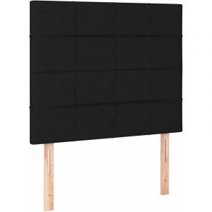 VidaXL Têtes de lit 2 pcs Noir 90x5x78/88 cm Tissu Noir