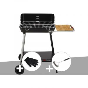Somagic Barbecue charbon Florence Gant de protection + Brosse En t - Noir