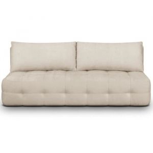 Canapé convertible 3 places en tissu chenille beige