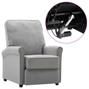 Image de VidaXL Fauteuil TV inclinable électrique Gris clair Tissu