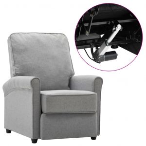 Image de VidaXL Fauteuil TV inclinable électrique Gris clair Tissu