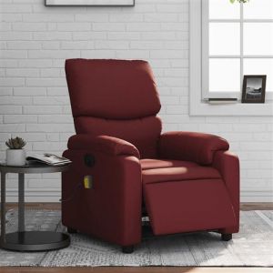 Image de VidaXL Fauteuil de Massage Inclinable &Eacute;lectrique, Chaise de Relaxation avec Dossier et Repose-pied R&eacute;glables, Si&egrave;ge de Salon Salle de S&eacute;jour, Rouge Bordeaux