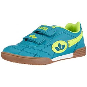 Lico Bernie V 360280, Chaussures de sports en salle fille, Turquoise (petrol/lemon), 33