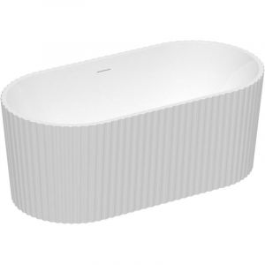 Vente-unique - Baignoire îlot striée en acrylique - Blanc brillant - 230L - 170 x 80 x 58 cm - aliena